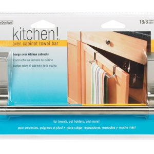 iDesign Brushed Silver Over the Cabinet Towel Bar 9-1/4 in. L Stainless Steel