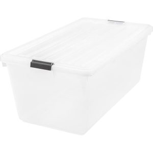 IRIS 91 quart Clear Storage Box 13 in. H X 17.28 in. W X 31.5 in. D Stackable