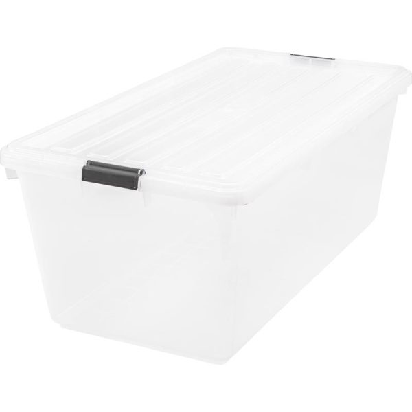 IRIS 91 quart Clear Storage Box 13 in. H X 17.28 in. W X 31.5 in. D Stackable