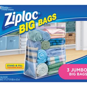 Ziploc Big Bags 20 gal Clear Storage Bag 32.5 in. H X 24 in. W