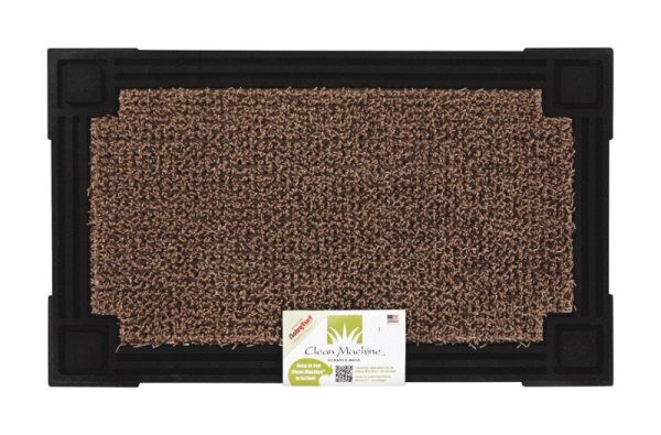 GrassWorx Clean Machine 30 in. L X 18 in. W Black/Brown Polyethylene Door Mat