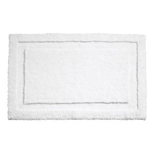 iDesign 34 in. L X 21 in. W White Microfiber Polyester Bath Spa Rug
