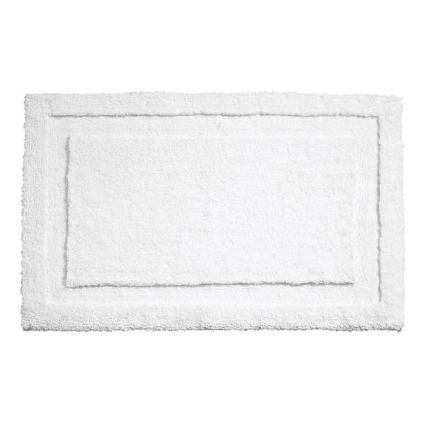 iDesign 34 in. L X 21 in. W White Microfiber Polyester Bath Spa Rug
