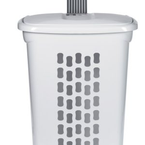 Sterilite White Plastic Wheeled Laundry Basket
