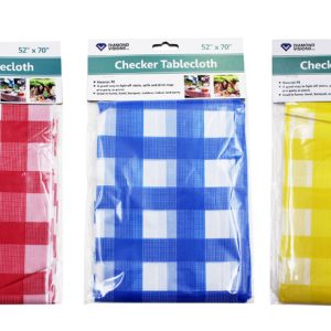 Diamond Visions Vinyl Disposable Tablecloth 72 in. 52 in.