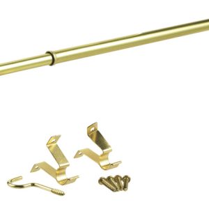 Kenney Brass Gold Curtain Rod 48 in. L X 86 in. L
