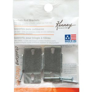 Kenney Chrome Silver Double Curtain Rod Bracket