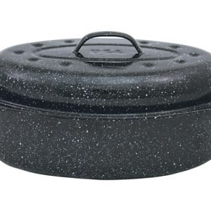 Granite Ware Porcelain Enamel Covered Roaster 7 lb Black