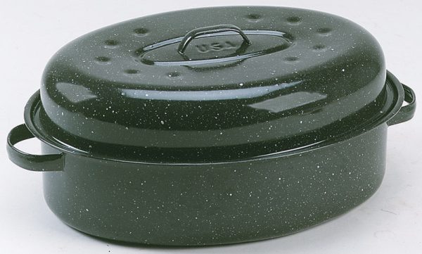 Granite Ware Porcelain Enamel Covered Roaster 15 lb Black