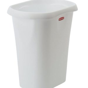 Rubbermaid 3 gal White Polypropylene Open Top Wastebasket