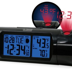 La Crosse Technology 7.1 in. Black Projection Alarm Clock Digital Plug-In