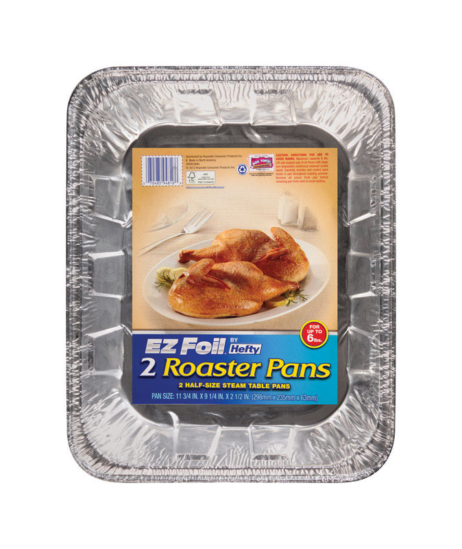 Hefty EZ Foil Aluminum Roaster Pan 6 qt Silver PaintPlace New York