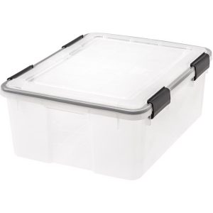 IRIS WEATHERTIGHT 30 quart Clear Storage Box 7.75 in. H X 15.75 in. W X 19.7 in. D Stackable