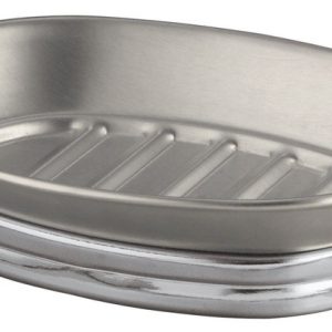 InterDesign York Chrome Silver Stainless Steel Soap Dish