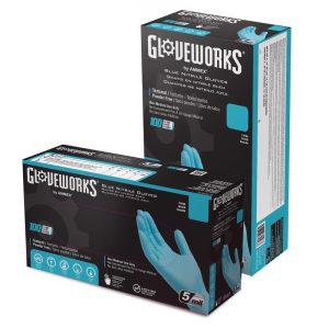 Gloveworks Nitrile Disposable Gloves Large Blue Powder Free 100 pk