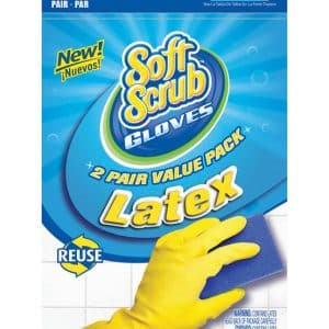 Soft Scrub Latex Cleaning Gloves S Yellow 2 pair