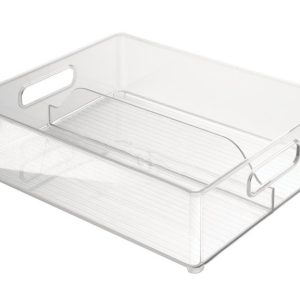 iDesign Clear Storage Bin 4 in. H X 12 in. W X 14.5 in. D Stackable