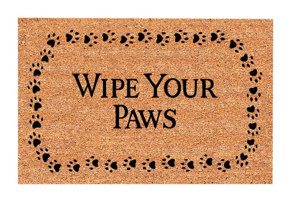 DeCoir 18 in. L X 30 in. W Tan/Black Wipe Your Paws Entrance Mat