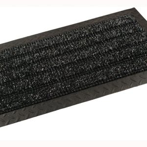 GrassWorx Clean Machine 34 in. L X 18 in. W Black Polyethylene/Rubber Door Mat