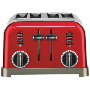 Cuisinart Stainless Steel Red 4 slot Toaster 7.4 in. H X 11.14 in. W X 10.67 in. D