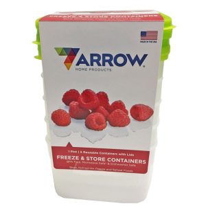 Arrow Home Products 1 pt White Food Storage Container Set 5 pk