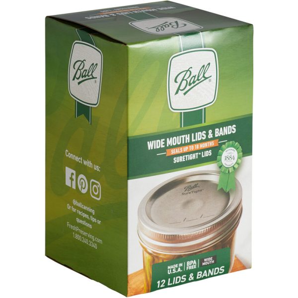 Ball Wide Mouth Canning Lids and Bands 12 pk