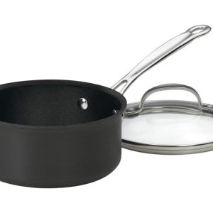 Cuisinart Chef's Classic Stainless Steel Sauce Pan With Lid 1-1/2 qt Black
