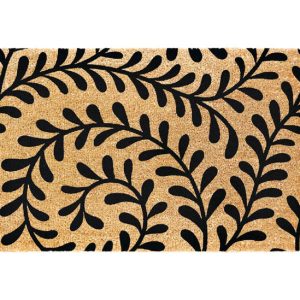 J & M Home Fashions 30 in. L X 18 in. W Black Door Mat