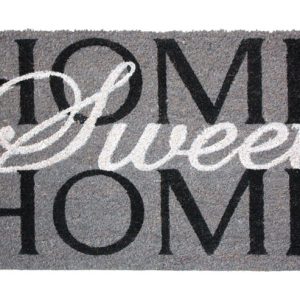 J & M Home Fashions 36 in. L X 24 in. W Gray Home Sweet Home Coir Door Mat