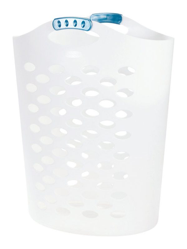 Rubbermaid White Plastic Laundry Hamper