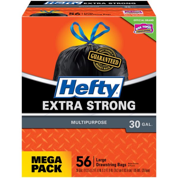 Hefty CinchSak 30 gal Trash Bags Drawstring 56 pk