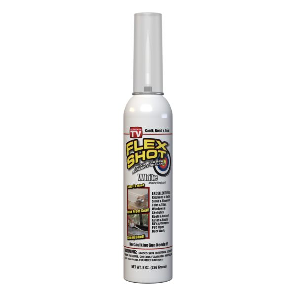 FLEX SEAL Family of Products FLEX SHOT White Rubber All Purpose Waterproof Sealant 8 oz
