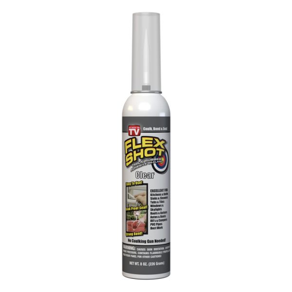 FLEX SEAL Family of Products FLEX SHOT Clear Rubber All Purpose Waterproof Sealant 8 oz