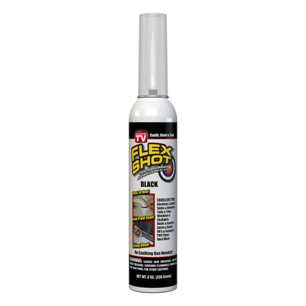 FLEX SEAL Family of Products FLEX SHOT Black Rubber All Purpose Waterproof Sealant 8 oz