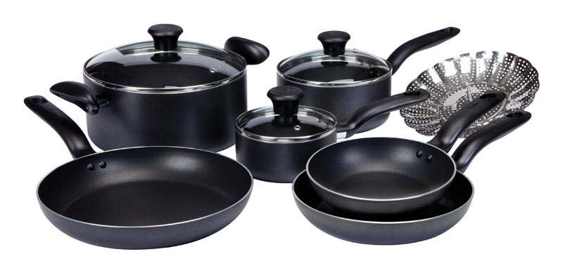 T-Fal Initiatives Aluminum Cookware Set Gray - PaintPlace New York