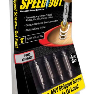 SpeedOut Pro Grade Multi Size Steel Screw Extractor 4 pc