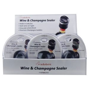 Rabbit Black Rubber/Stainless Steel Wine and Champagne Sealer