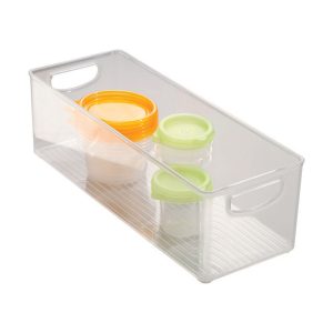 iDesign 0.28 cu ft Clear Storage Bin 6 in. H X 5 in. W X 16 in. D Stackable