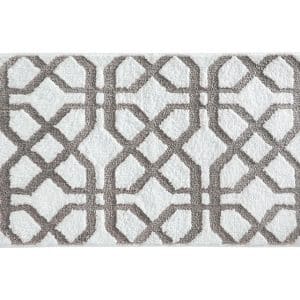 InterDesign 34 in. L X 21 in. W Beige/Ivory Microfiber Polyester Bath Spa Rug