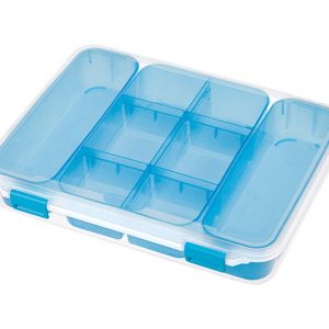 Sterilite 1.3 cu ft Blue/Clear Storage Box 2.5 in. H X 10.75 in. W X 13.375 in. D Stackable