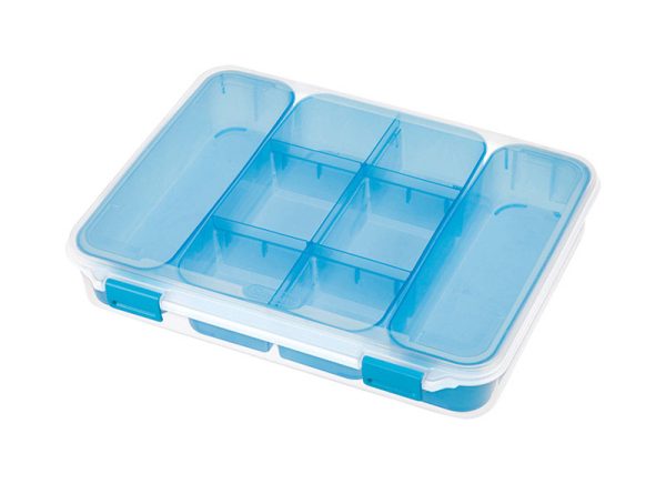 Sterilite 1.3 cu ft Blue/Clear Storage Box 2.5 in. H X 10.75 in. W X 13.375 in. D Stackable