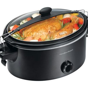 Hamilton Beach Stay or Go 6 qt Black Metal Slow Cooker