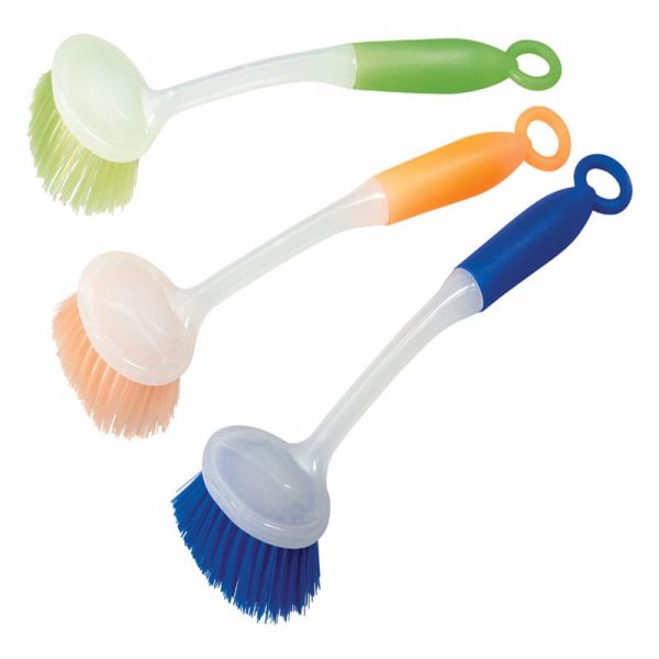 Diamond Visions Soft Bristle 7 in. Plastic Handle Long Handle Scrub Brush