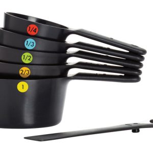 OXO Good Grips 1/4, 1/3, 1/2, 2/3, 1 cups Plastic Black Measuring Cup
