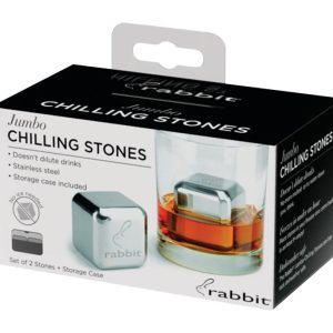 Rabbit Clear/Silver Stainless Steel Chilling Stones