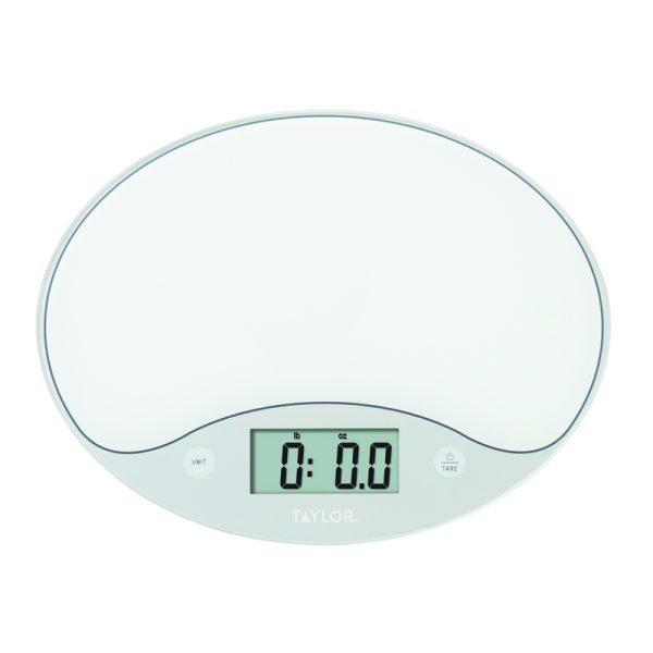 Taylor White Digital Kitchen Scale 11 lb