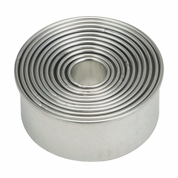 Harold Import Silver Stainless Steel Round Cookie Cutter Set