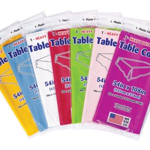 Diamond Visions Assorted Plastic Disposable Tablecloth 54 in. 108 in.