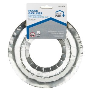 Home Plus Durable Foil 7 5/8 in. Gas Burner Liner Silver 5 pk