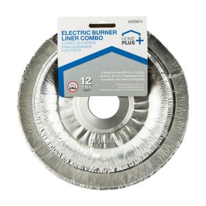 Home Plus Durable Foil Assorted in. W Electric Burner Liner Silver 12 pk